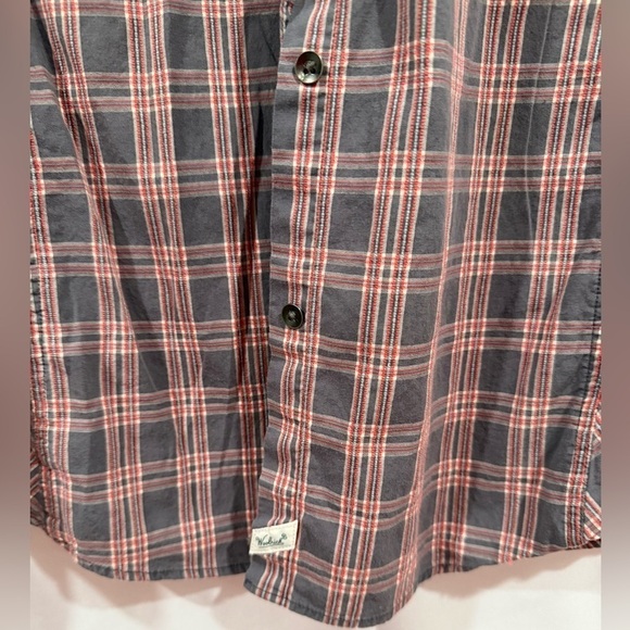 Woolrich Shirt Outdoor Hiking Plaid Button Down Color Gray Red Pink Size Large - Picture 7 of 9